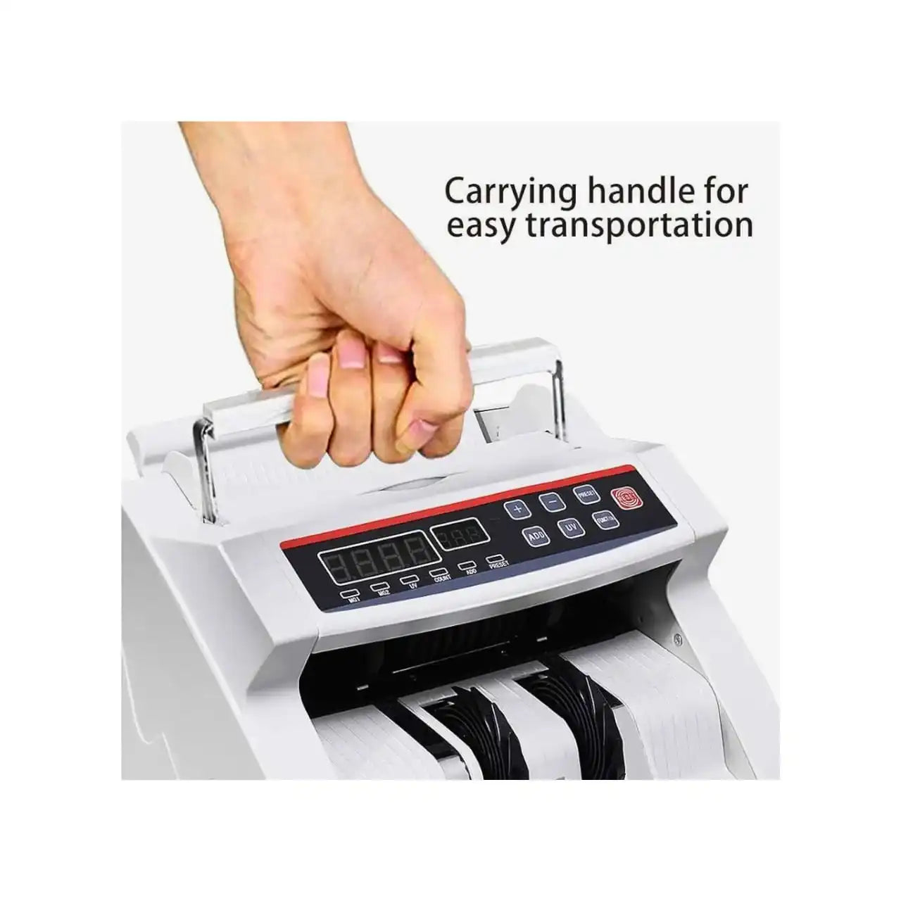 Cash Counter 2108 with UV MG fake note detection – carry handle