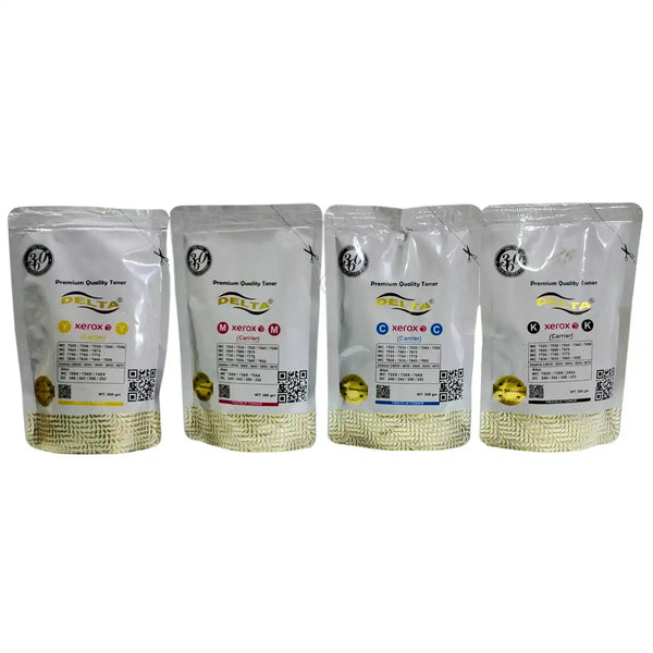 Delta Toner Refill Bags CMYK set for Xerox WorkCentre & AltaLink Color Series