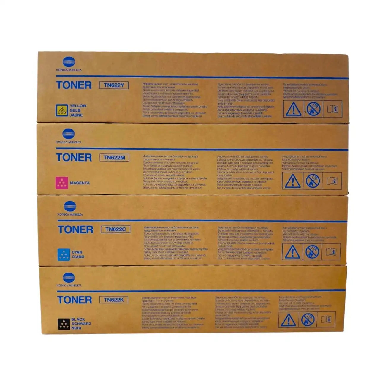 TN 622 OEM YMCK toner bottle set 4×200 g - leak free
