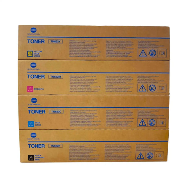 Genuine OEM Konica Minolta TN 622 Toner Cartridge CMYK set