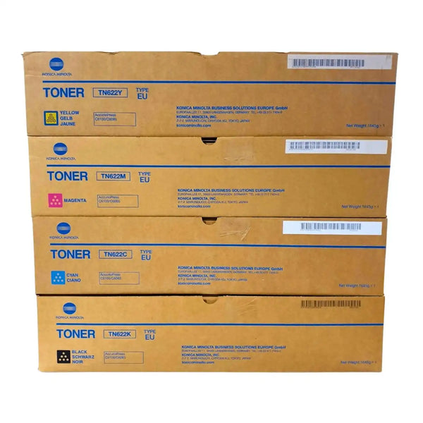Genuine OEM Konica Minolta TN 622 Toner Cartridge CMYK set