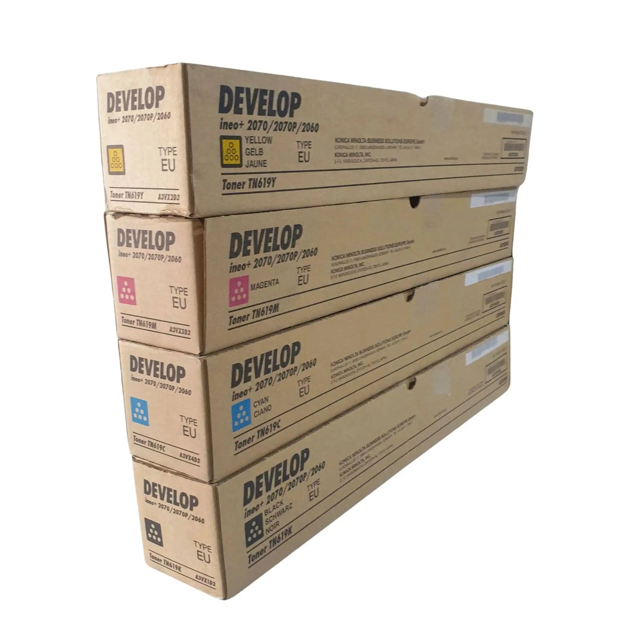 OEM Konica Minolta TN-619 YMCK toner cartridge set – 78,000-page yield 