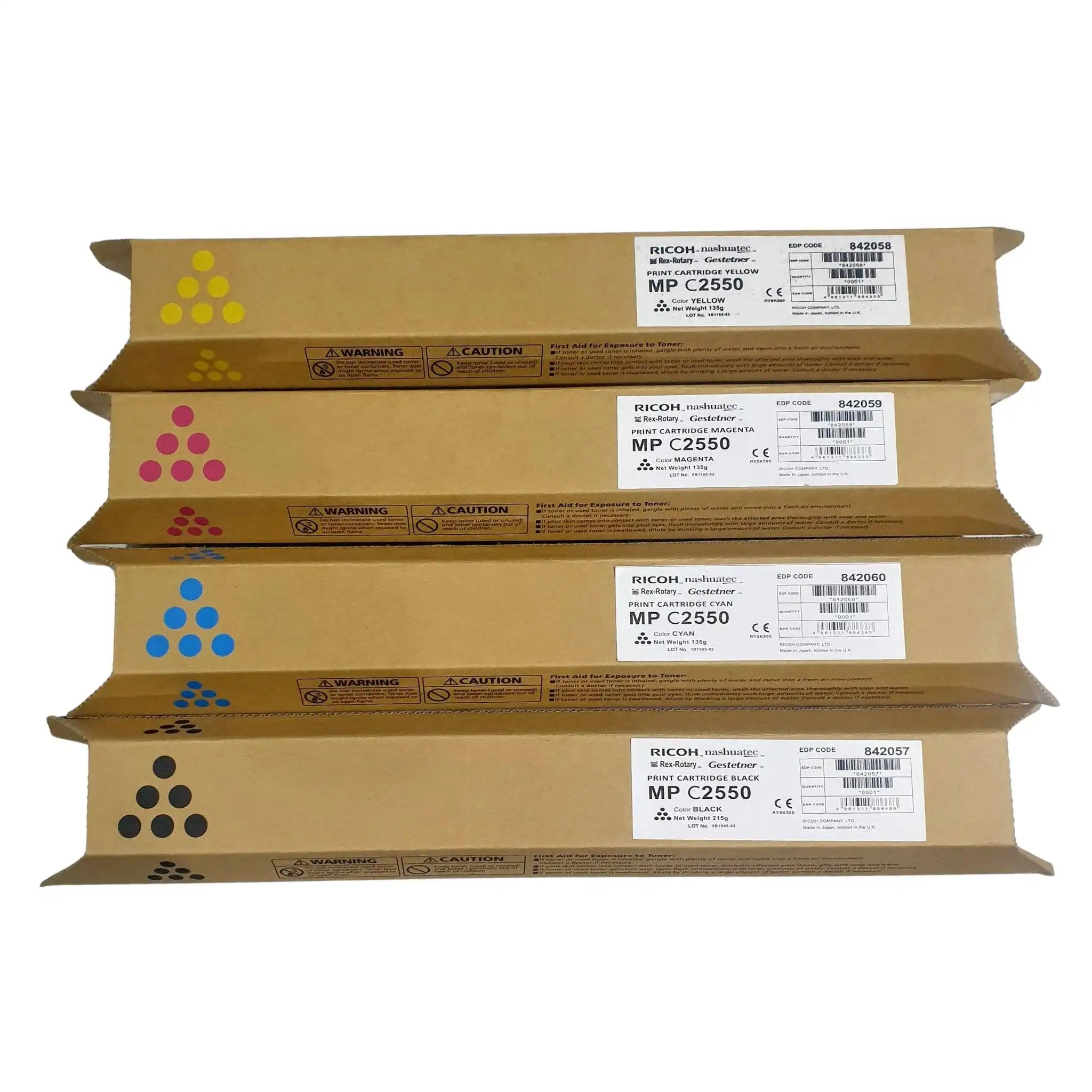 Ricoh MPC 2050/2550 S+ YMCK toner cartridge set – Japanese OEM-grade YMCK