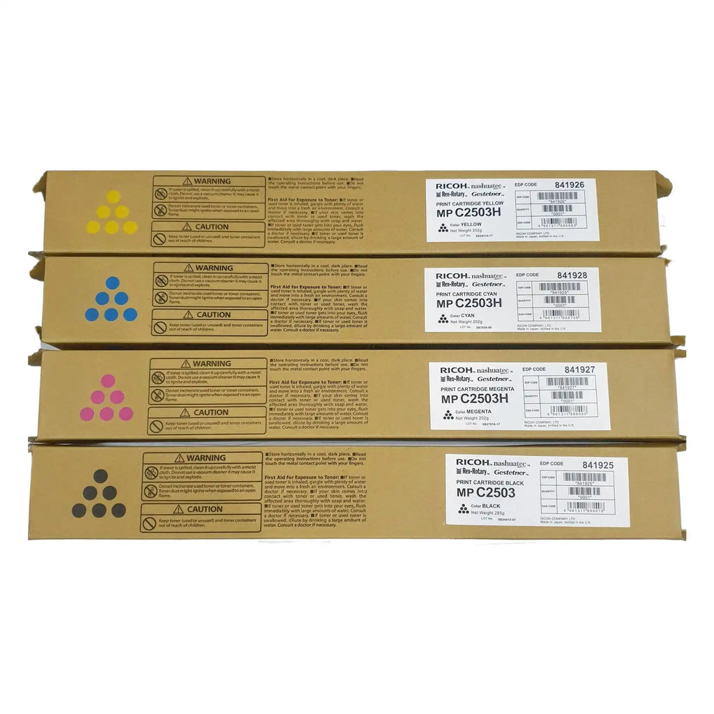 Ricoh MPC 2503H compatible YMCK toner set – high-capacity yields