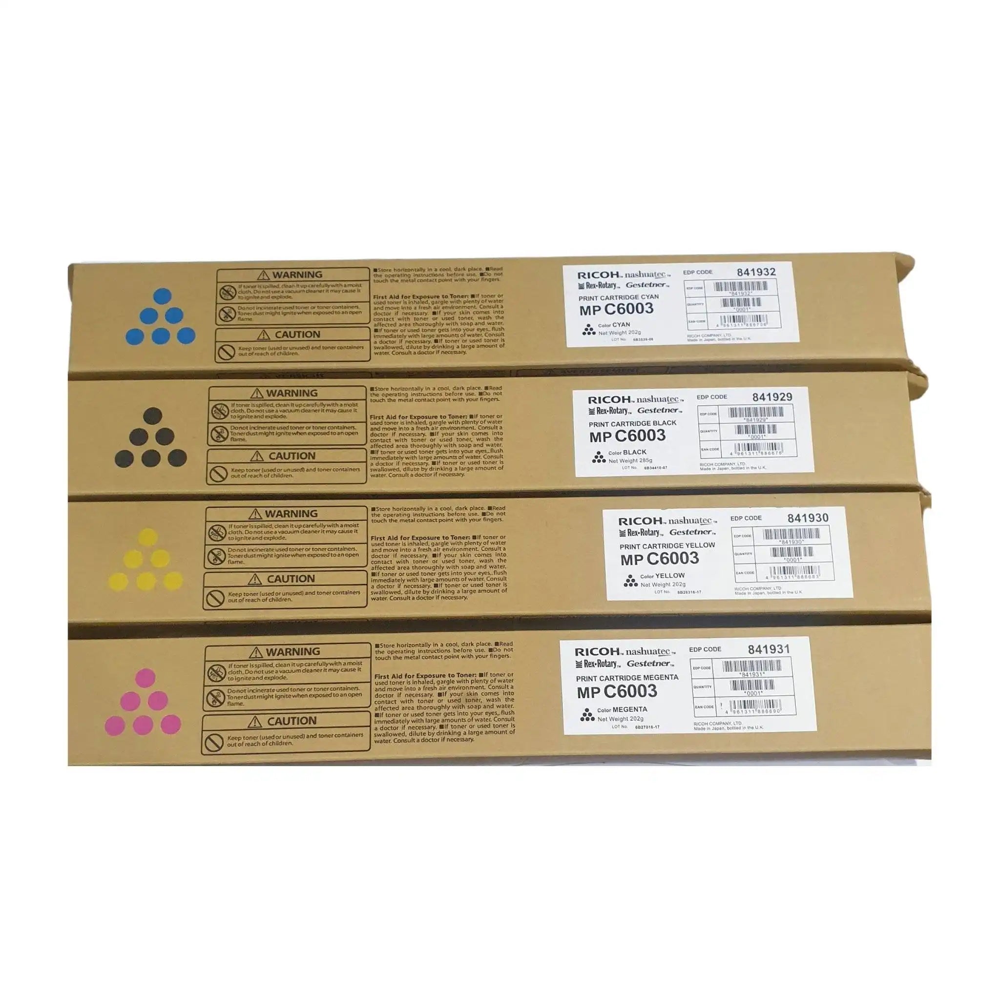 Ricoh MPC 6003 compatible YMCK toner set 