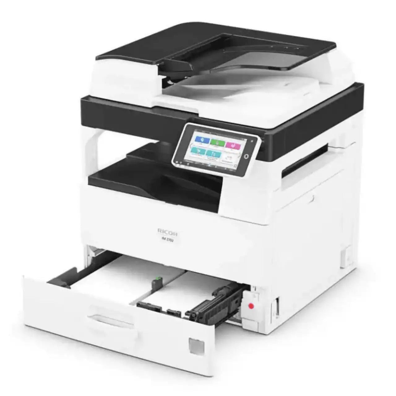 Ricoh IM 2702 monochrome multifunction printer with 27 ppm speed - side view