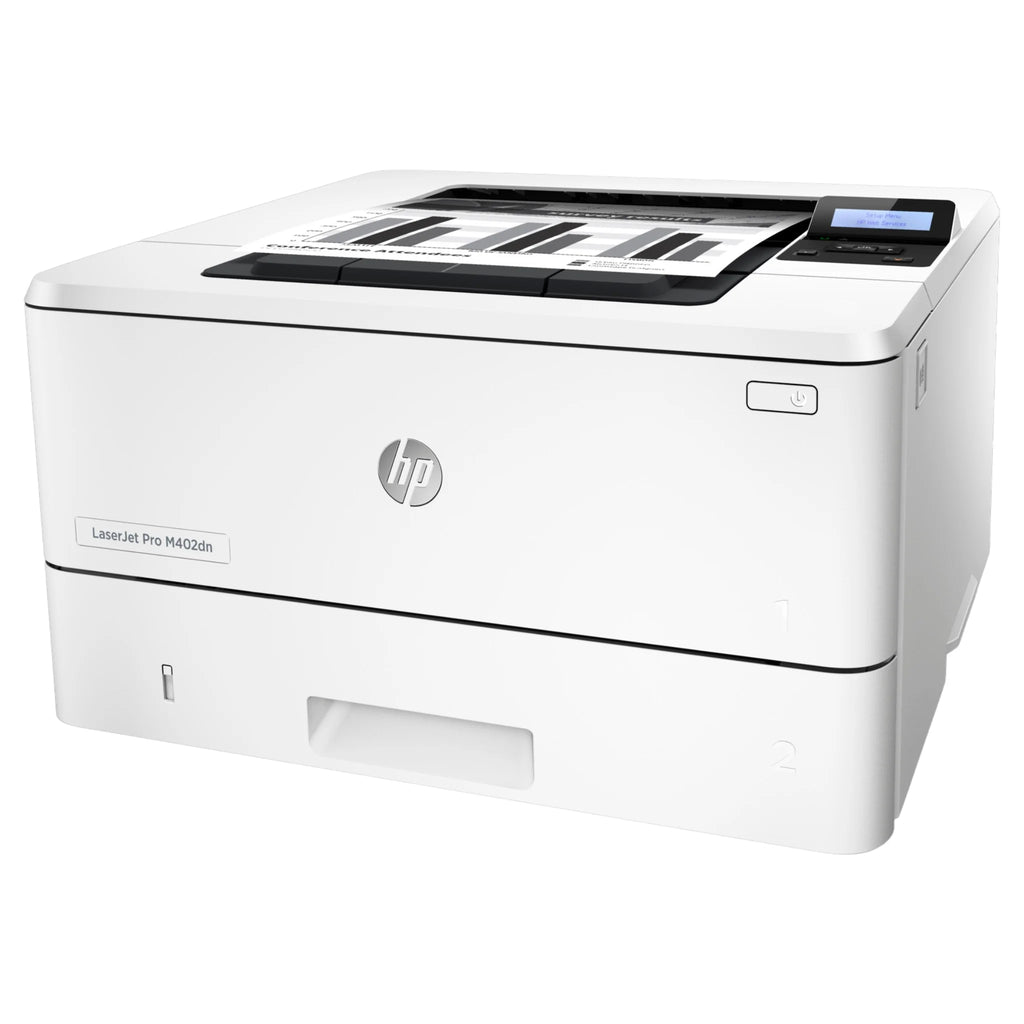 Refurbished HP LaserJet Pro M402dn printer – front view